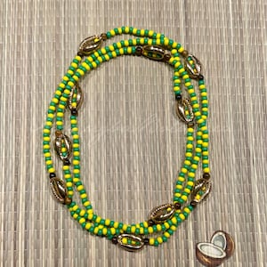 IFA ORULA Necklace with Cowrie/Tiger Eye Beads - Collar de Orula.