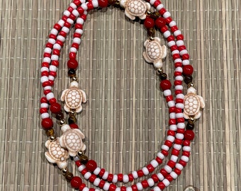SHANGO with Tiger Eye Beads Necklace/Collar/Eleke ~ Santeria/Yoruba