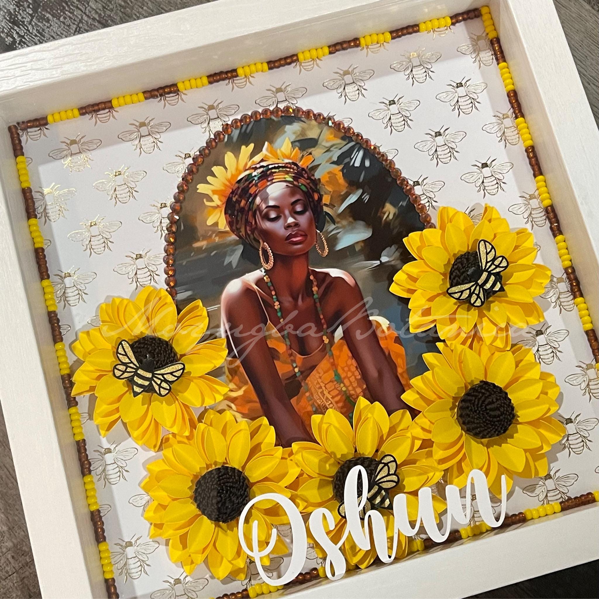 Oshun Sunflower Shadow Box Frame - 9x9 Santeria/yoruba - Etsy