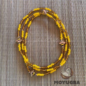 OSHUN - 5 BEE CHARM Neklace/Eleke/Collar - Santeria/Yoruba