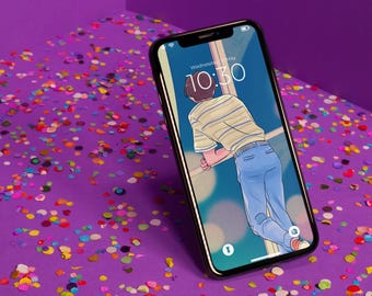 Colorful Anime Boy Phone Wallpaper (Digital Download)