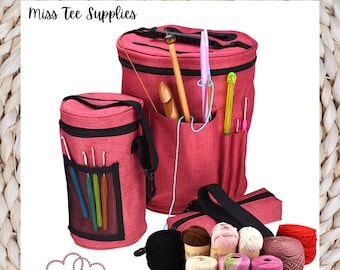 Crochet Yarn Bag Set 3 pack craft bags yarn storage wool bags knitting storage bag cylinder yarn bag wool storage case