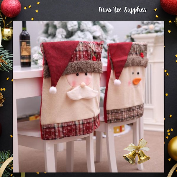 Christmas Theme Chair Covers Christmas table decor novelty chair covers santa hat chair cover