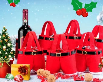 Christmas bag christmas candy bag xmas gift bag christmas novelty bag Santa sweets bag christmas party favours bag xmas stocking