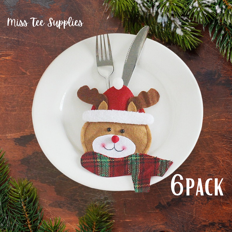Christmas Cutlery Holders Table Settings Christmas Dinner Table Cutlery — free download