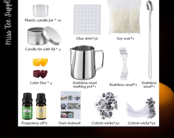 Set per la creazione di candele profumate per aromaterapia fai-da-te, kit per la creazione artigianale, materiali artistici fatti in casa, kit per la creazione di candele, strumento fatto a mano, candela profumata con cera di candela