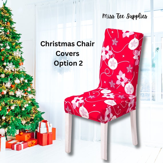 Christmas Chair Covers Festive Table Decorations Christmas Decorations Xmas Table Decor Elastic and Soft Fabric Chair Covers Etsy