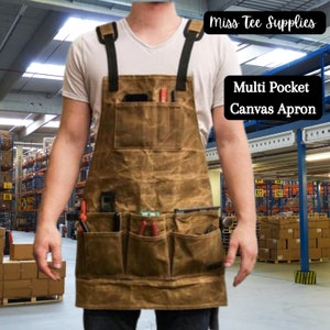 Tan Work Apron Waterproof Half Length Apron protective workwear Crafters apron