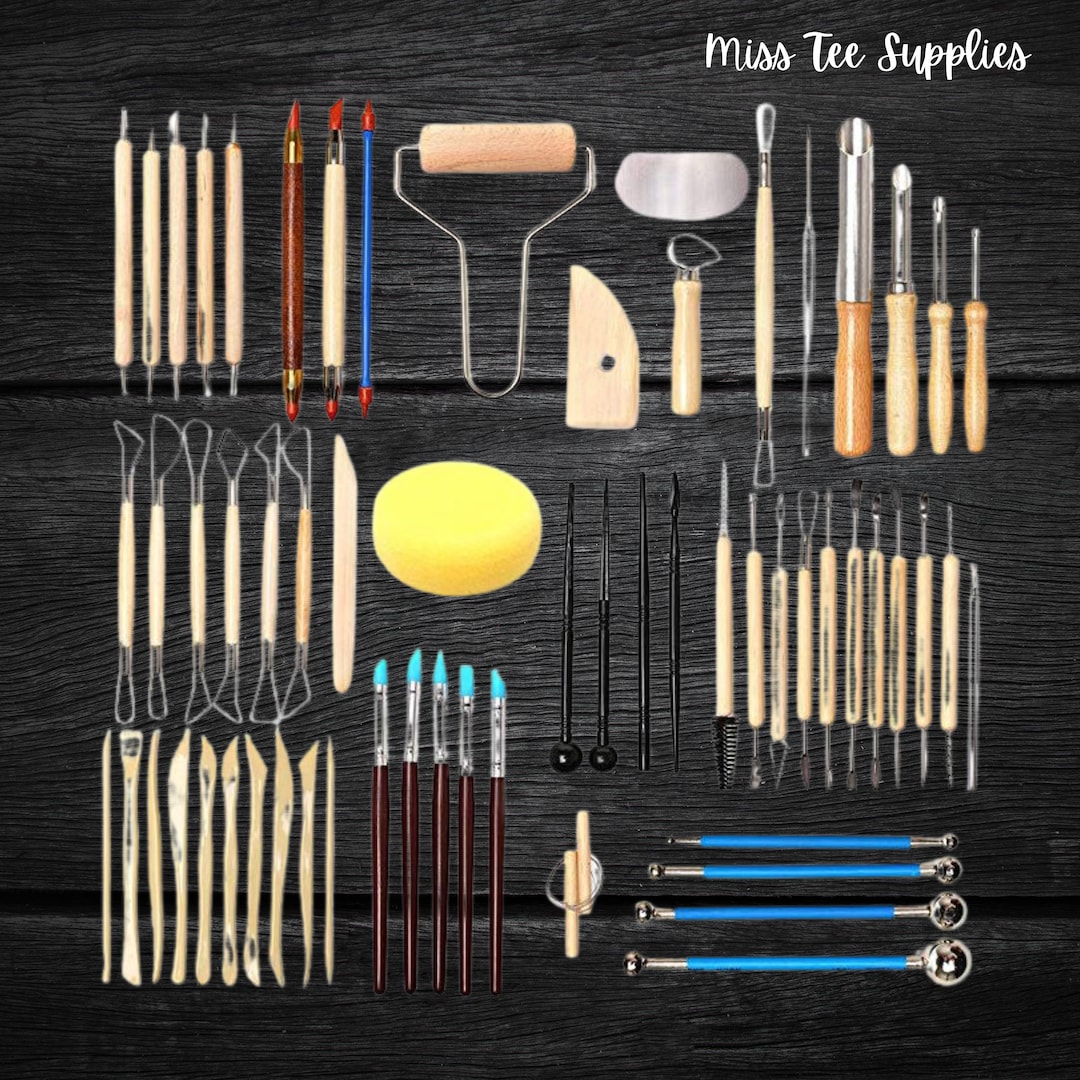 61 Piece Pottery Tool Kit Clay Sculpting Tool Set Pottery Tools DIY