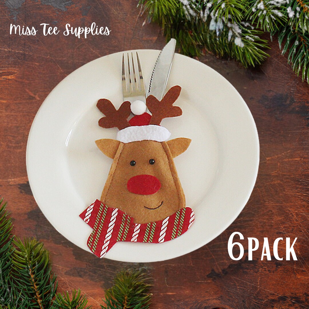 Christmas Cutlery Holders Table Settings Christmas Dinner Table Cutlery — free download