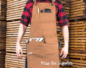 Canvas Waxed Apron for men and women waterproof apron for work barbers apron hairdresser apron craft maker apron waterproof chefs apron