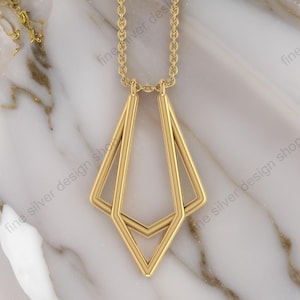 Ring Holder Necklace 14K Gold Plated ,Geometric Ring Holder,Silver Dainty Double Geo Wedding Ring Keeper Jewelry,Best Gift For Nurse &Doctor