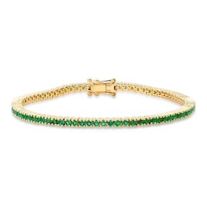 18K gold plated  Emerald Bracelet, Tennis Bracelet, Silver Bracelet, Gold Tennis Bracelet,Dainty Bracelet , Bridesmaid Gift, Gift For Her