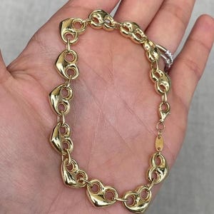 14k gold plated puffy heart mariner bracelet | 18k gold bracelet | best for gifting | daily wear bracelet mariner bracelet ,best for gifting