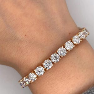 Klassische Tennis Diamant Armband, 925 Sterling Silber Armband, Minimalist Damen Armband, Hochzeit Tennis Armband, Geschenk für Sie