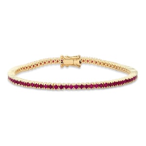 Ruby Bracelet, Ruby Round Tennis Bracelet in .925 Sterling, July Birthstone, Ruby Bracelet for Her, July Birthstone, Gift for her