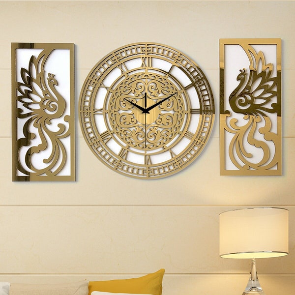 Mirror Wall Clock Etsy