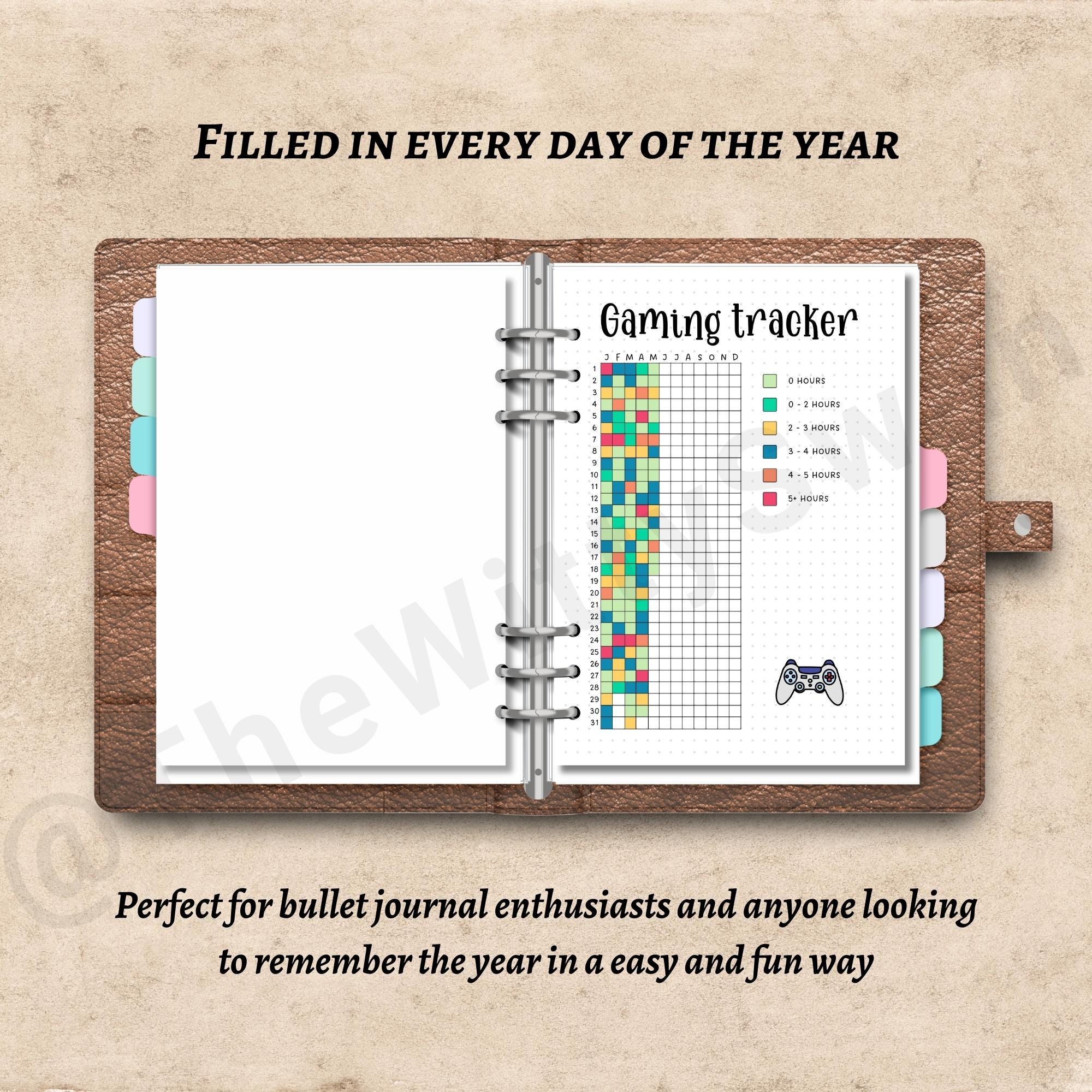 Gaming Tracker Printable Journal Pages Yearly Tracker Bujo Printable ...