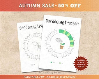 Gardening tracker Monthly Journal pages printable Plant care tracker House plant gardening journal Bujo page A5 inserts Hobby