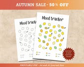 Lemon mood tracker Journal pages printable Mood habit tracker Bujo printable Monthly tracker A5 inserts Emotion tracker Feeling tracker