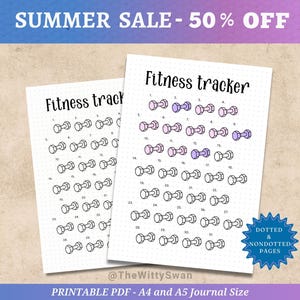 A5 fitness inserts Journal page printable Fitness tracker Exercise tracker Bujo printable Workout tracker Fitness planner Health tracker