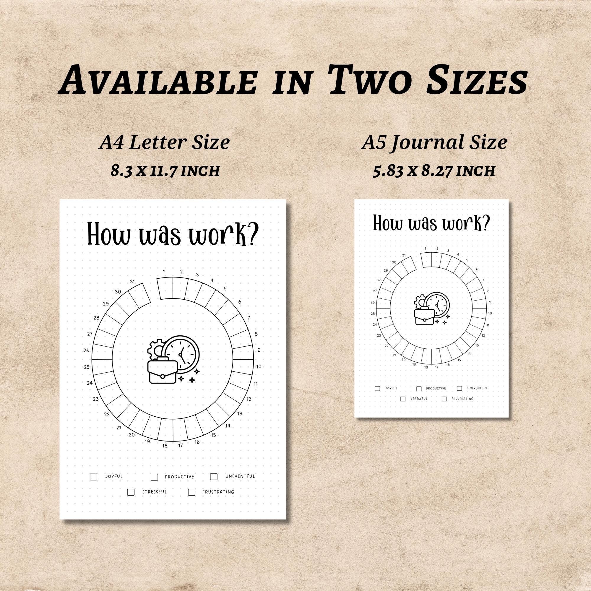 How Was Work Tracker Journal Pages Printable Monthly Tracker Bujo ...