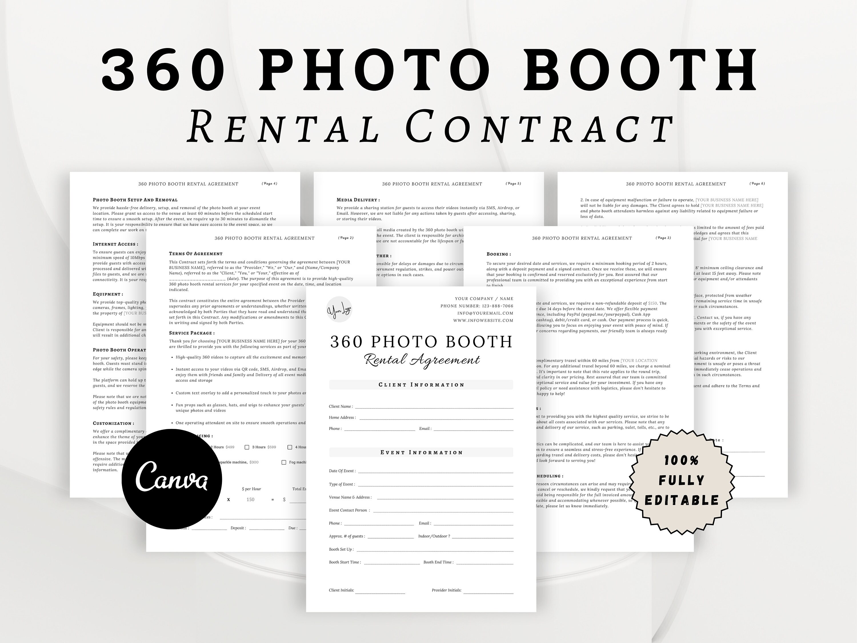 360 Photo Booth Contract Template Photo Booth Template Canva Contract 360 Photo Booth Contract Template Photo Booth Template Canva Contract