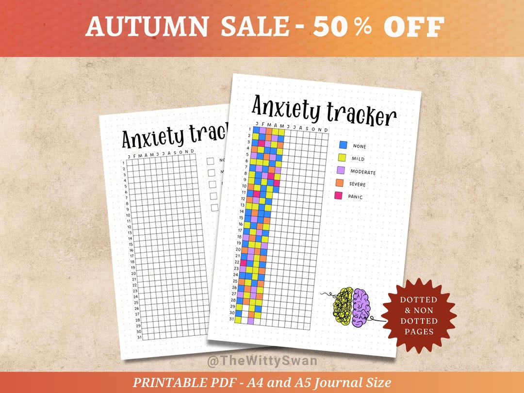 Anxiety Tracker Printable Journal Pages Mental Health Tracker Anxiety ...