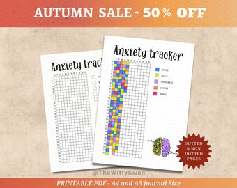 Anxiety tracker printable Journal pages Mental health tracker Anxiety log Bujo printable Planner pages Anxiety worksheet Stress tracker