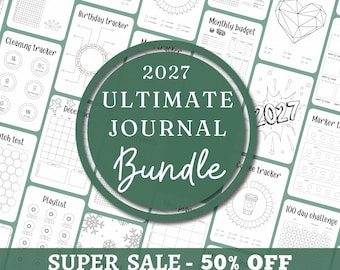 Ultimate journal bundle 2027 Premade journal pages printable Yearly trackers Bujo printable Digital journal Monthly trackers Bullet journal