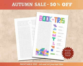 Book-tris tracker Journal pages printable Books read tracker Bujo printable Reading log Book challenge tracker Reading journal A5 insert