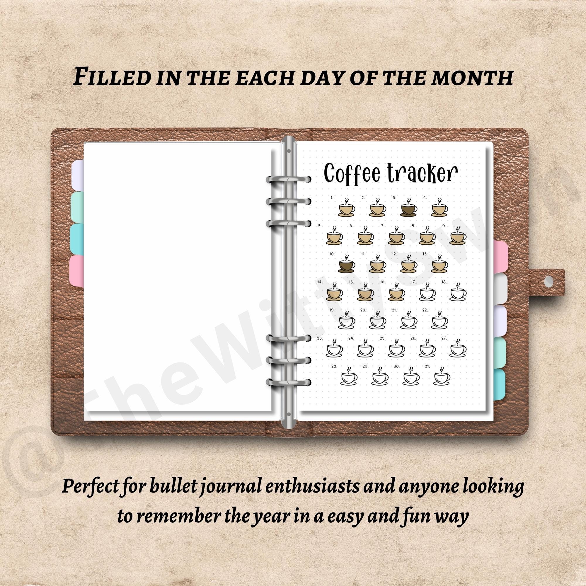 Coffee Tracker Printable Journal Pages Monthly Tracker Bujo Printable ...