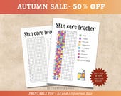 Skin care tracker Journal pages printable Wellness tracker Bujo printable Health journal Habit tracker Skin care routine tracker