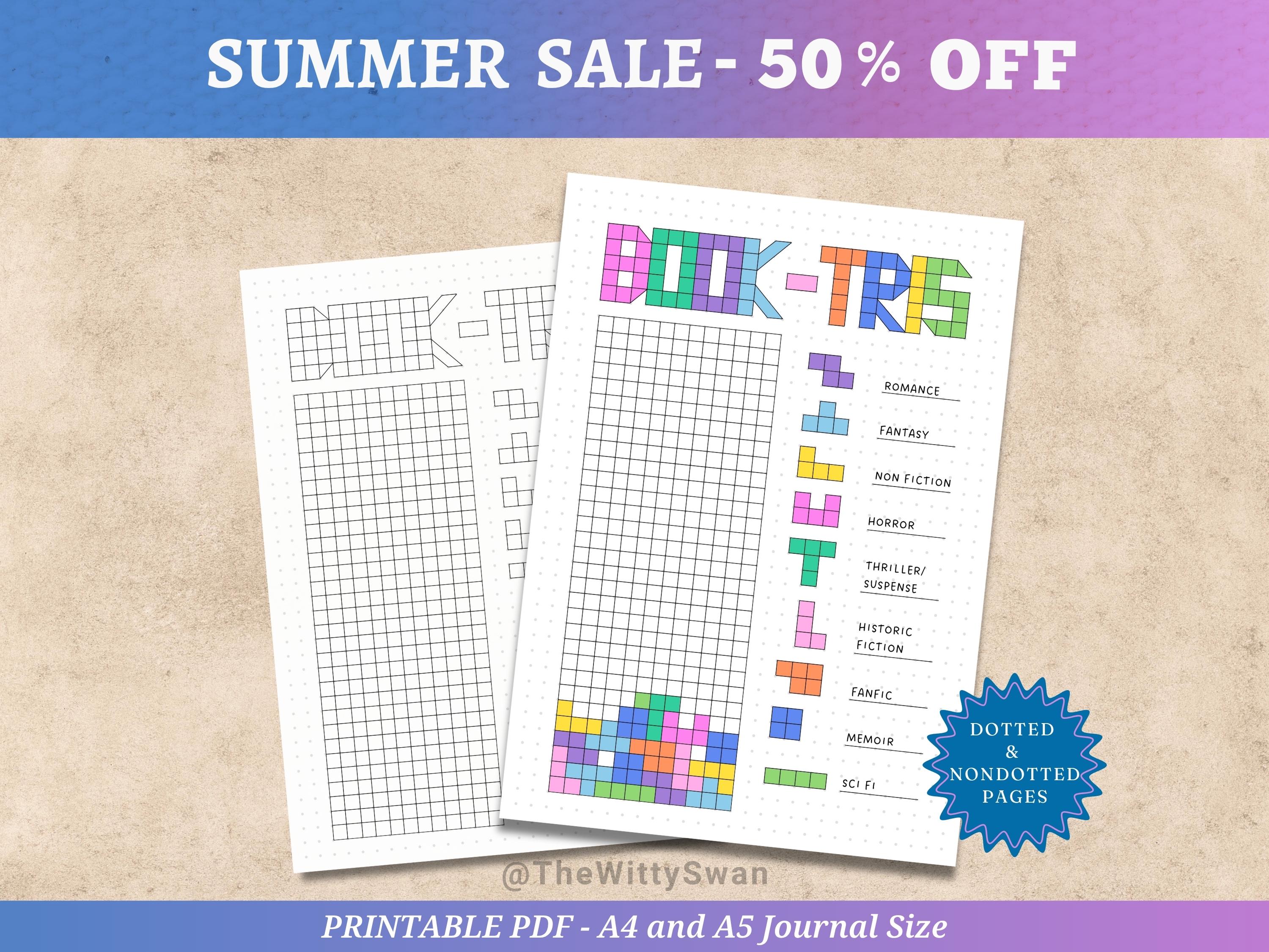 Book-tris tracker Journal pages printable Books read tracker Bujo printable Reading log Book challenge tracker Reading journal A5 insert