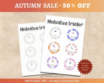 Tracker dei farmaci stampabile Pagine del diario Tracker mensile Bujo stampabile Tracker dei farmaci Planner sanitario Tracker dei farmaci Tracker delle pillole