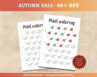 Plant watering tracker Journal page printable Monthly house plant tracker Gardening journal Bujo page A5 inserts Plant care tracker