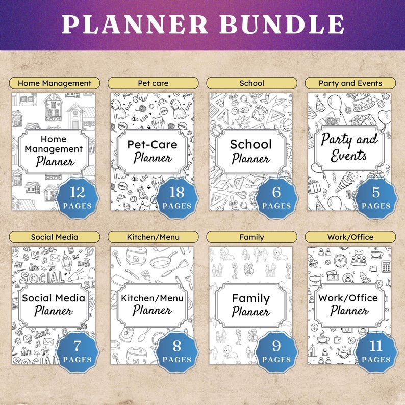 Planner journal digital download 2026 Mega bundle Bujo printable Premade pages Yearly Monthly trackers image 18