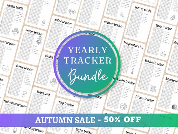 Yearly tracker bundle Printable page Premade journal Yearly pixel trackers Bujo printable A5 inserts 2026 journal Yearly planner page