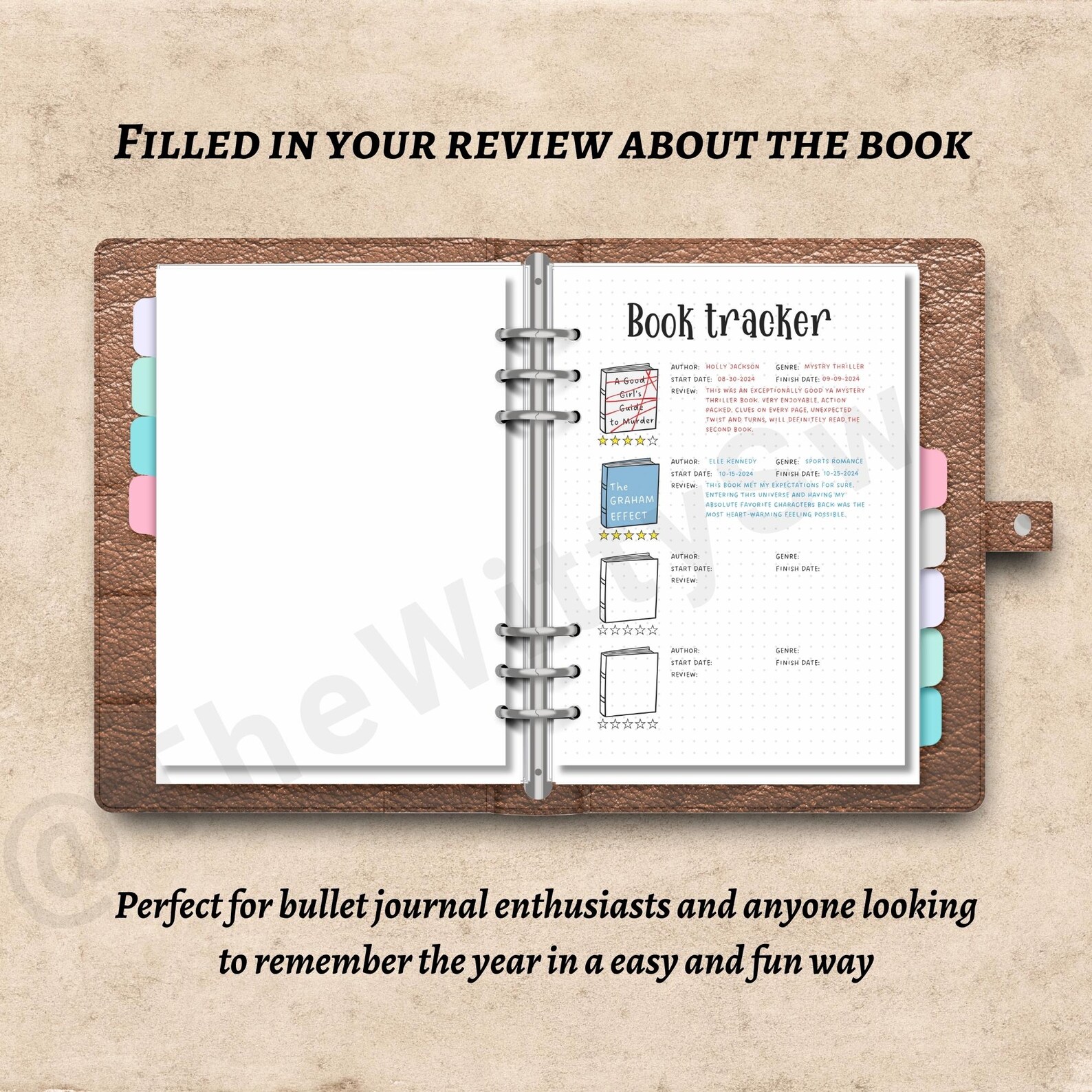 Book Review Tracker Printable Journal Pages Books Read Tracker Bujo ...