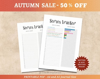 Book series tracker printable Journal pages Reading log Bujo printable Book tracker Reading journal A5 insert Book habit tracker