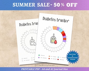 Diabetes tracker Journal pages printable Monthly tracker Bujo printable Diabetes log Wellness tracker Blood sugar log Health tracker