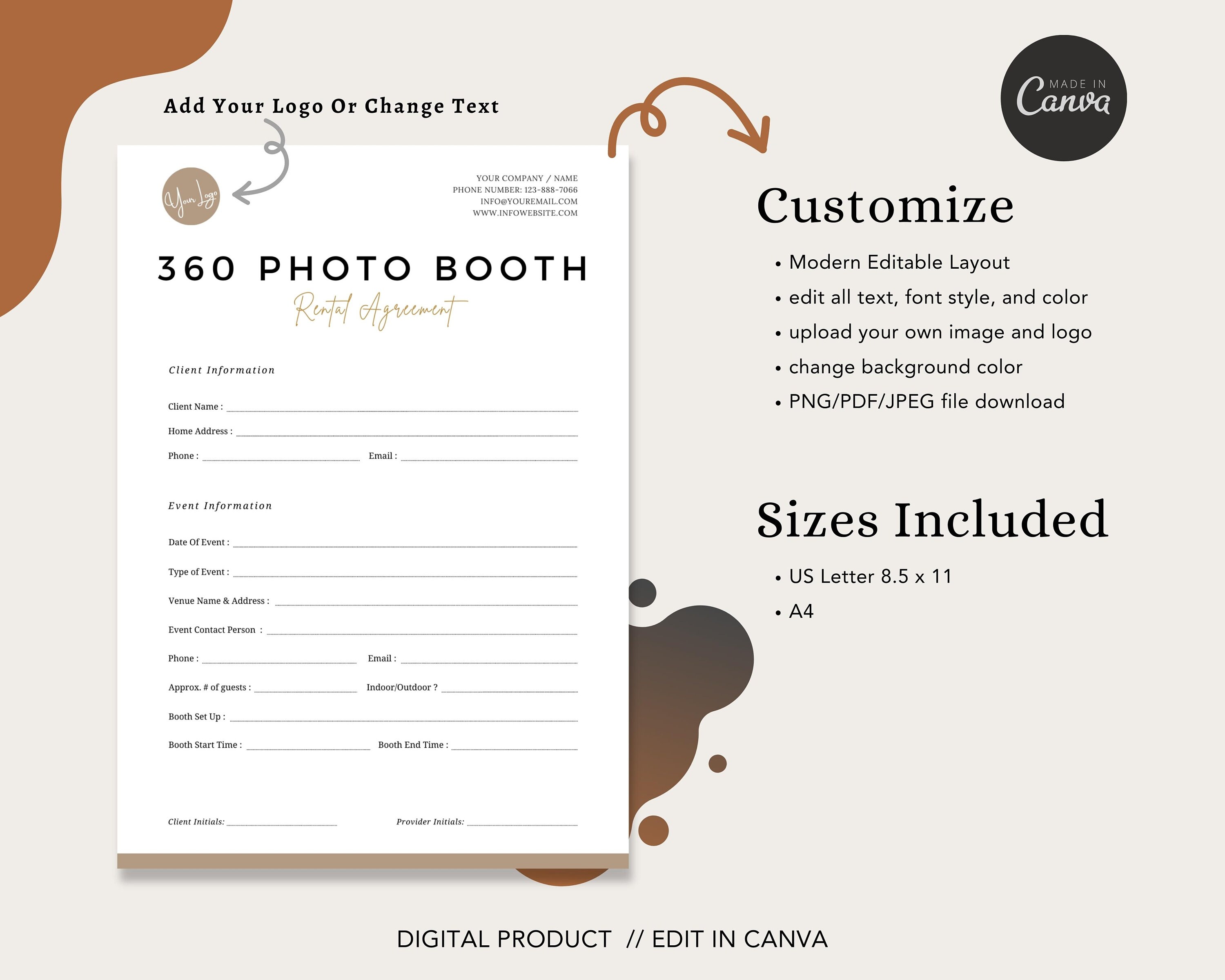 360 Photo Booth Contract Template Photo Booth Template Canva Contract 360 Photo Booth Contract Template Photo Booth Template Canva Contract