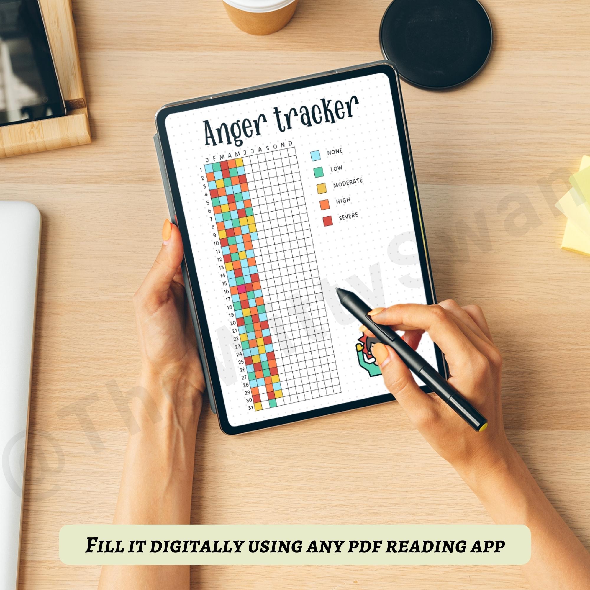 Anger Tracker Printable Journal Pages Mood Tracker Bujo Printable A5 ...