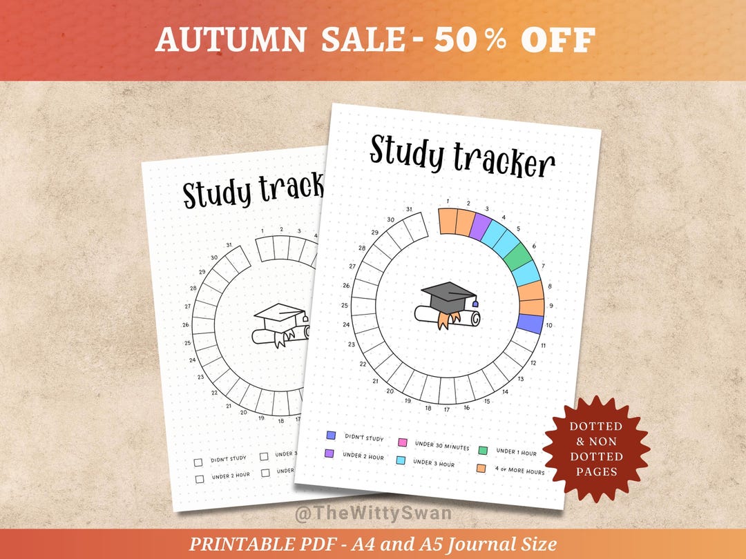 Study Tracker Printable Journal Pages Monthly Tracker Study Journal ...
