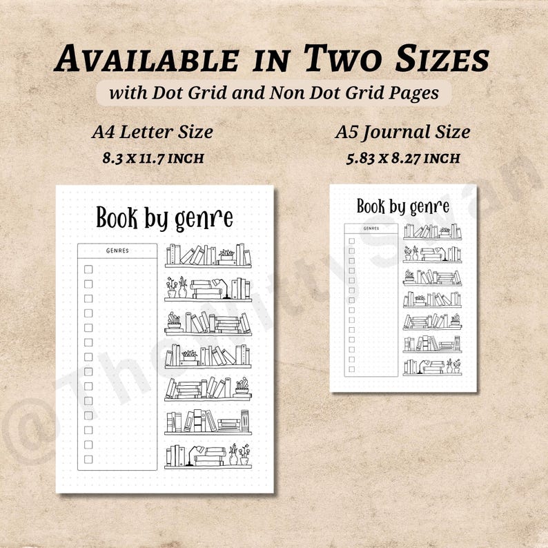 Book Genre Tracker Journal Pages Printable Reading Log Bujo Printable ...