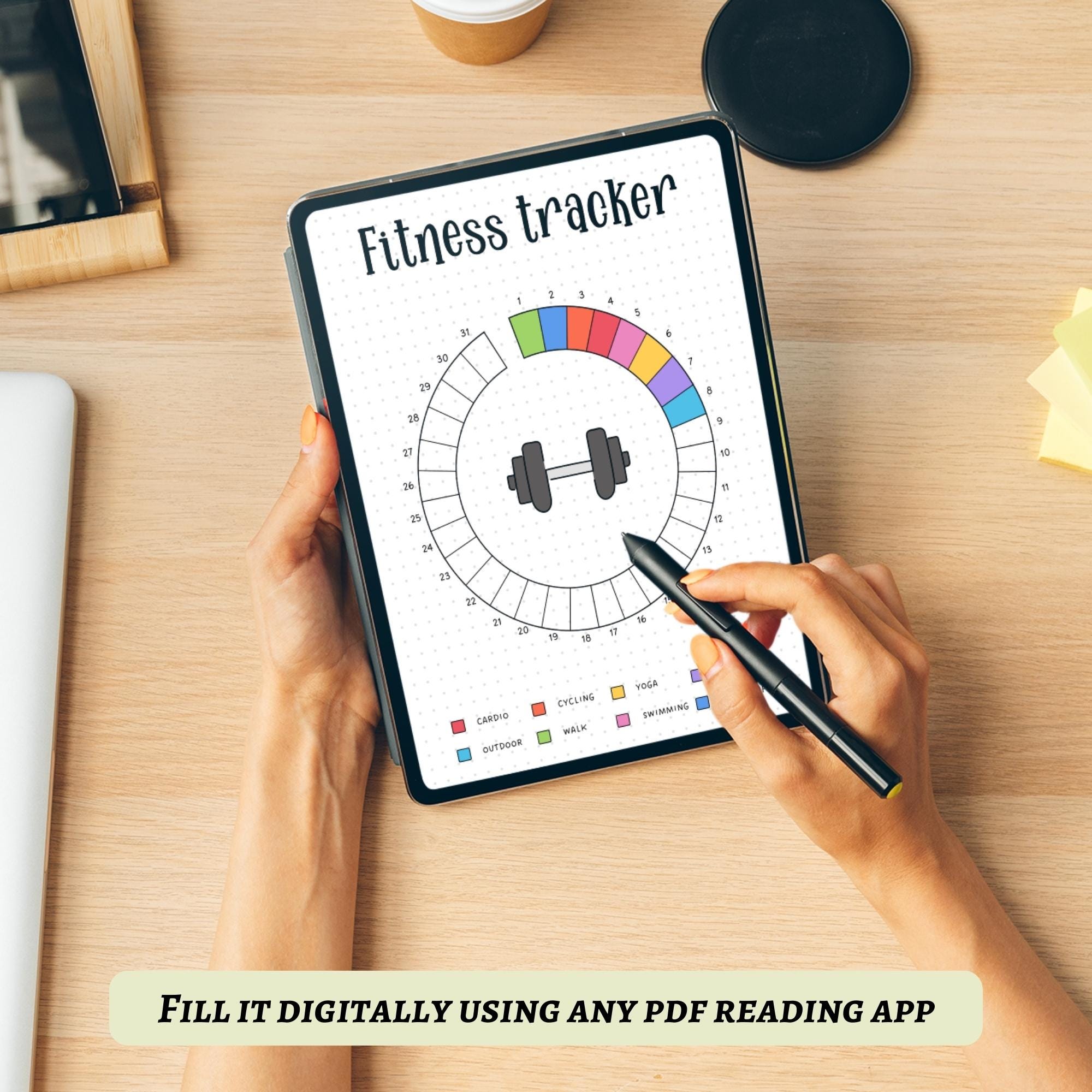 Fitness Tracker Printable Journal Page Exercise Tracker Monthly Fitness ...