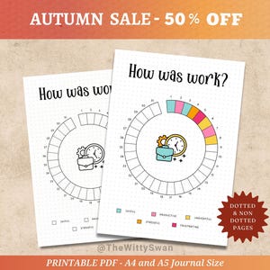 How was work tracker Journal pages printable Monthly tracker Bujo printable Work tracker Productivity log Work planner printable A5 insert