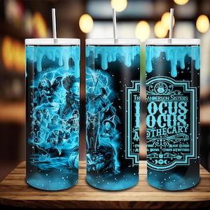 Halloween 20oz Skinny Tumbler Png, Halloween Sisters, Witches Sister Png, Spooky Season, 20oz Tumbler Wrap Png, Tumbler Sublimation Design