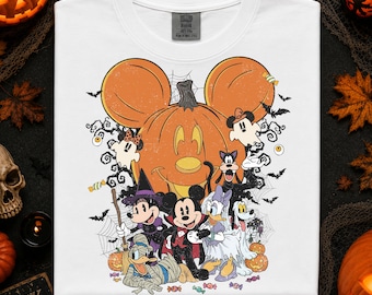 Retro Halloween Shirt Png, Halloween Mouse and Friends Png, Trick or Treat Png, Not So Scary Party Png, Spooky Vibes, Halloween Shirt Png