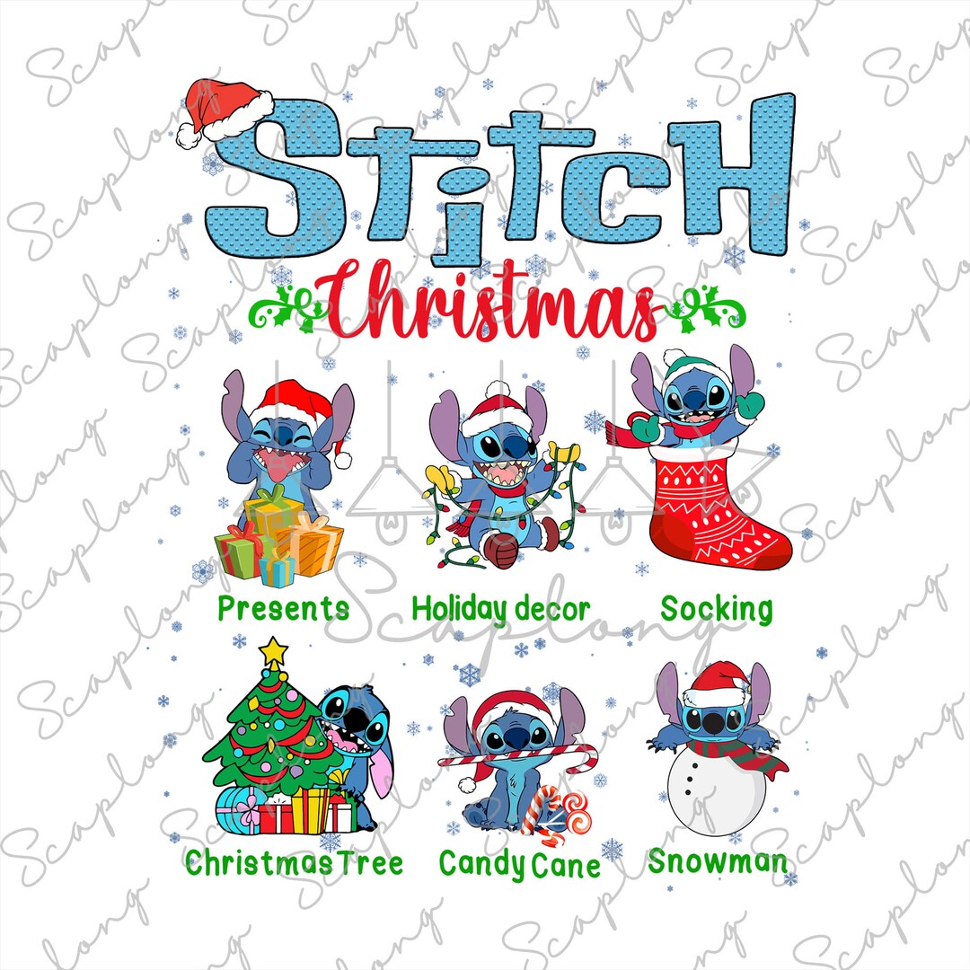 Stitch with candy cane SVG, Stitch santa hat SVG, Candy cane christmas SVG